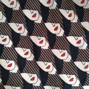 Modcloth Midi Skirt with Face Pattern